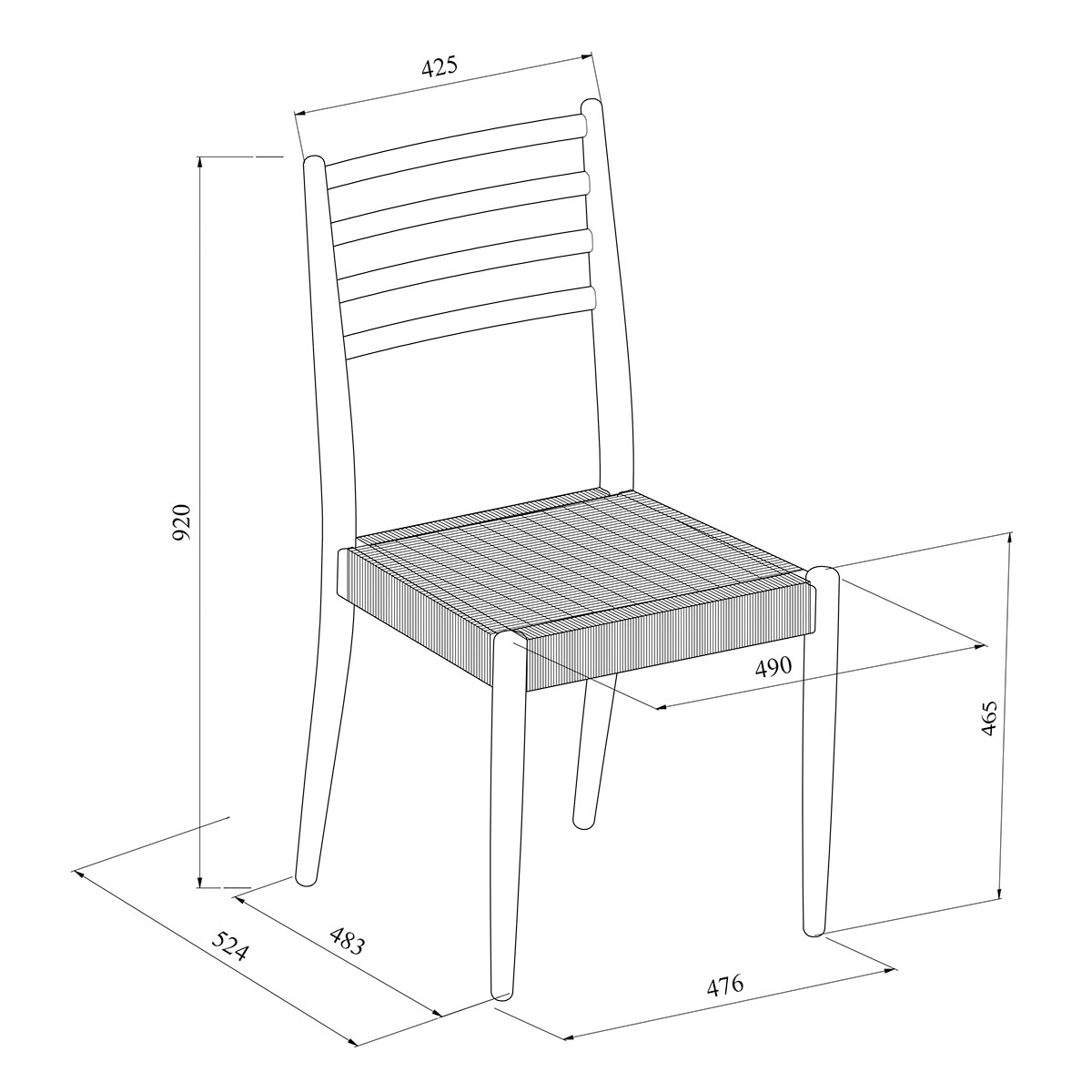 Silla de comedor de madera de nogal y ratán Budy El Corte Inglés Nogal-8