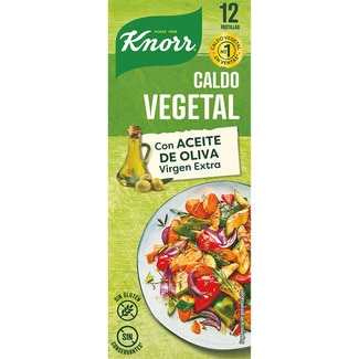 caldo vegetal con aceite de oliva virgen extra sin guten 12 pastillas paquete 120 g - Knorr