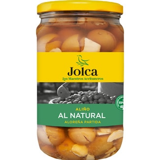 aceitunas partidas aloreña aliño al natural frasco 400 g neto escurrido - Jolca