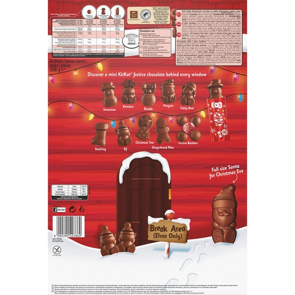 Adventskalender mit 24 Figuren aus Milchschokolade Karton 208 g