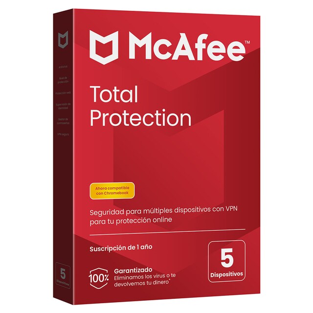 Imagen 0 de McAfee Total Protection, Antivirus y seguridad en Internet para 5 dispositivos (Windows/Mac/Android/iOS), Suscripción de 1 año...