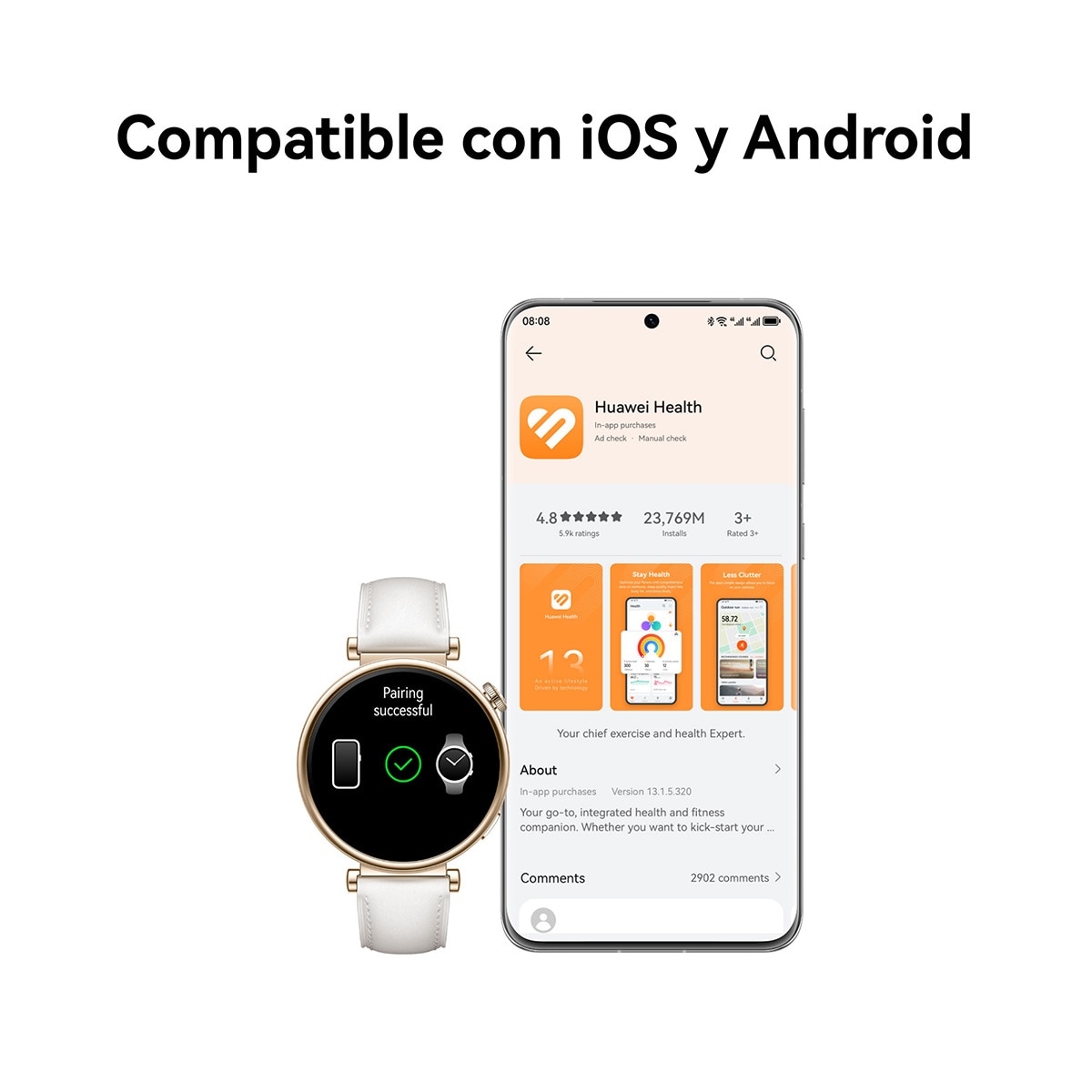 Huawei Watch GT4 41mm Elegant acero Smartwatch Acero-5