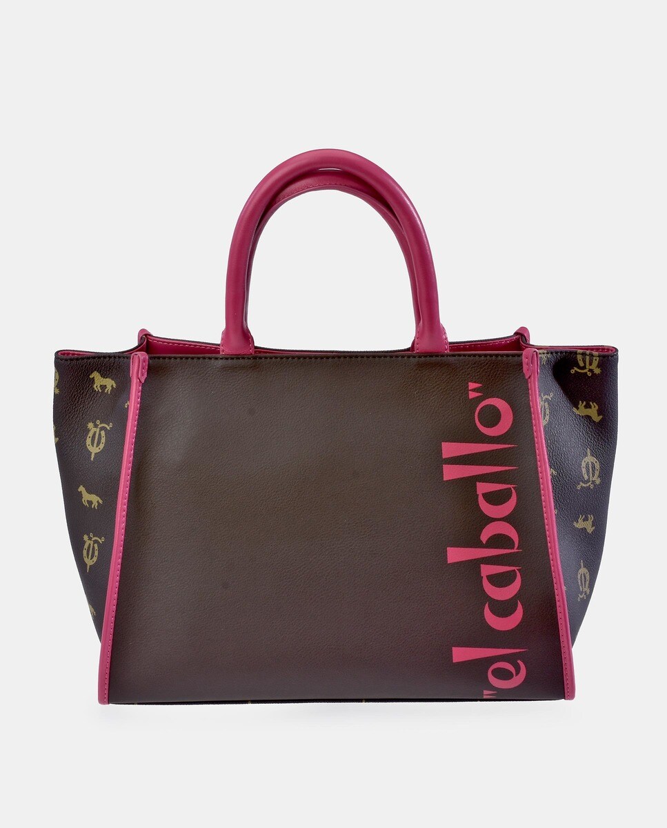 Sac cabas en toile foncé à détails avec bandoulière amovible