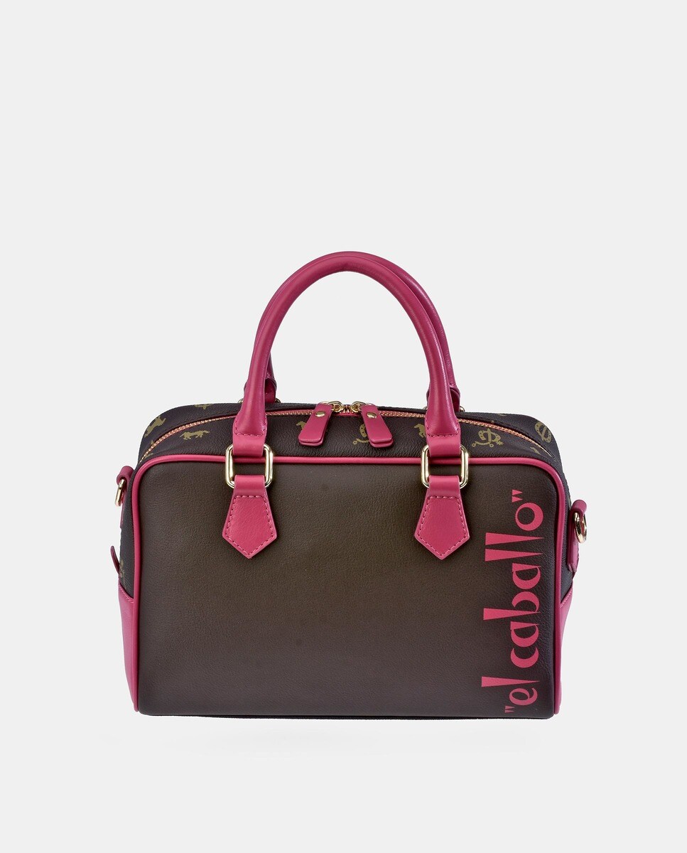 Sac bowling moyen en toile foncé à détails avec bandoulière amovible