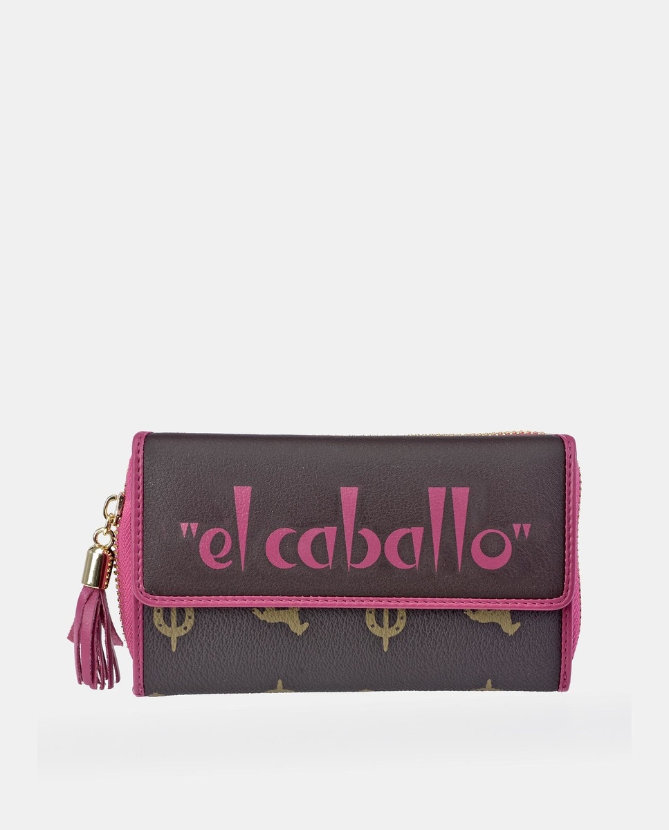 Pochette moyenne en toile et cuir à détails