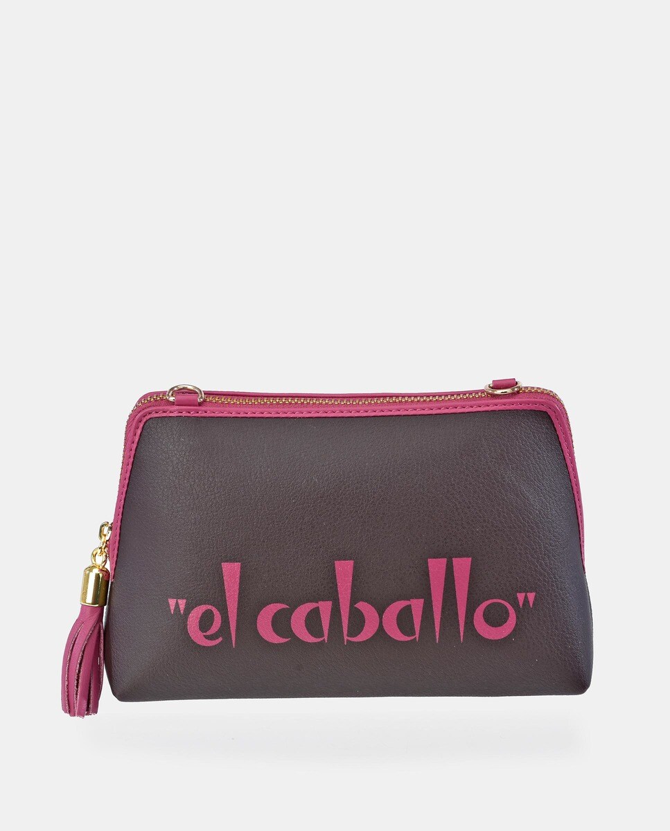 Trousse en toile et cuir à détails