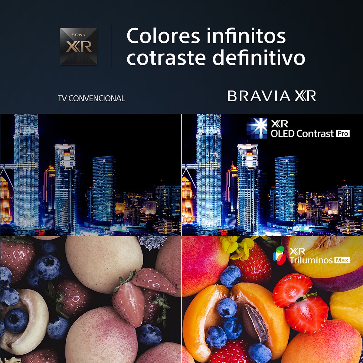TV 77" Sony BRAVIA XR-77A95L OLED, 4K HDR, XR TRILUMINOS MAX, Google TV, Smart TV, Perfecto para PS5 4