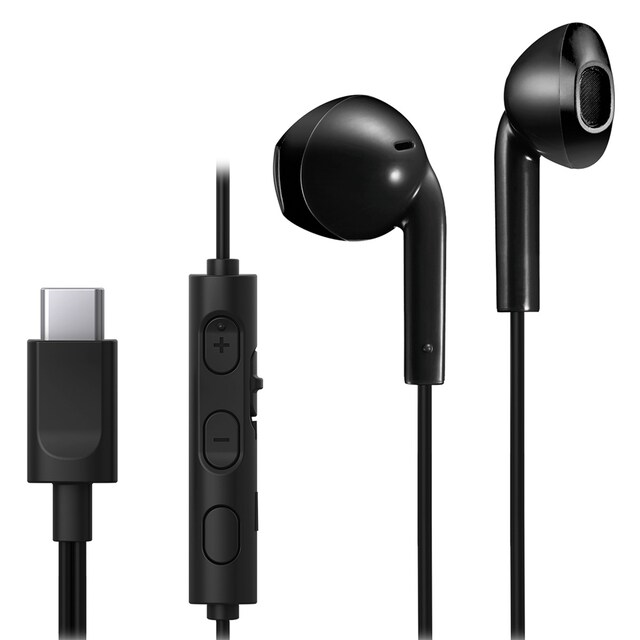 Imagen 0 de Auriculares de botón JVC HA-FR17UC Earbuds negros con USB-C