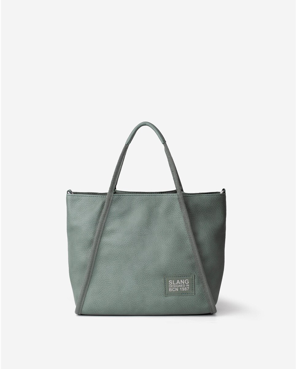 Sac cabas moyen imitation cuir avec bandoulière amovible