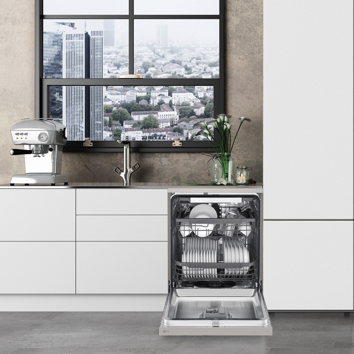Lavavajillas LG 14 servicios, 60 cm, con bandeja para cubiertos - DF355FP Inox antihuellas-12
