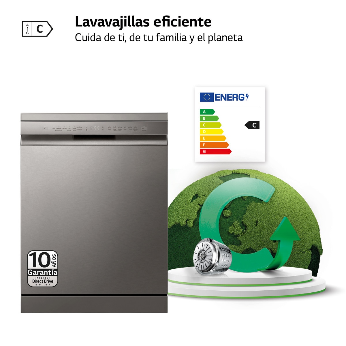Lavavajillas LG 14 servicios, 60 cm, con bandeja para cubiertos - DF355FP Inox antihuellas-4