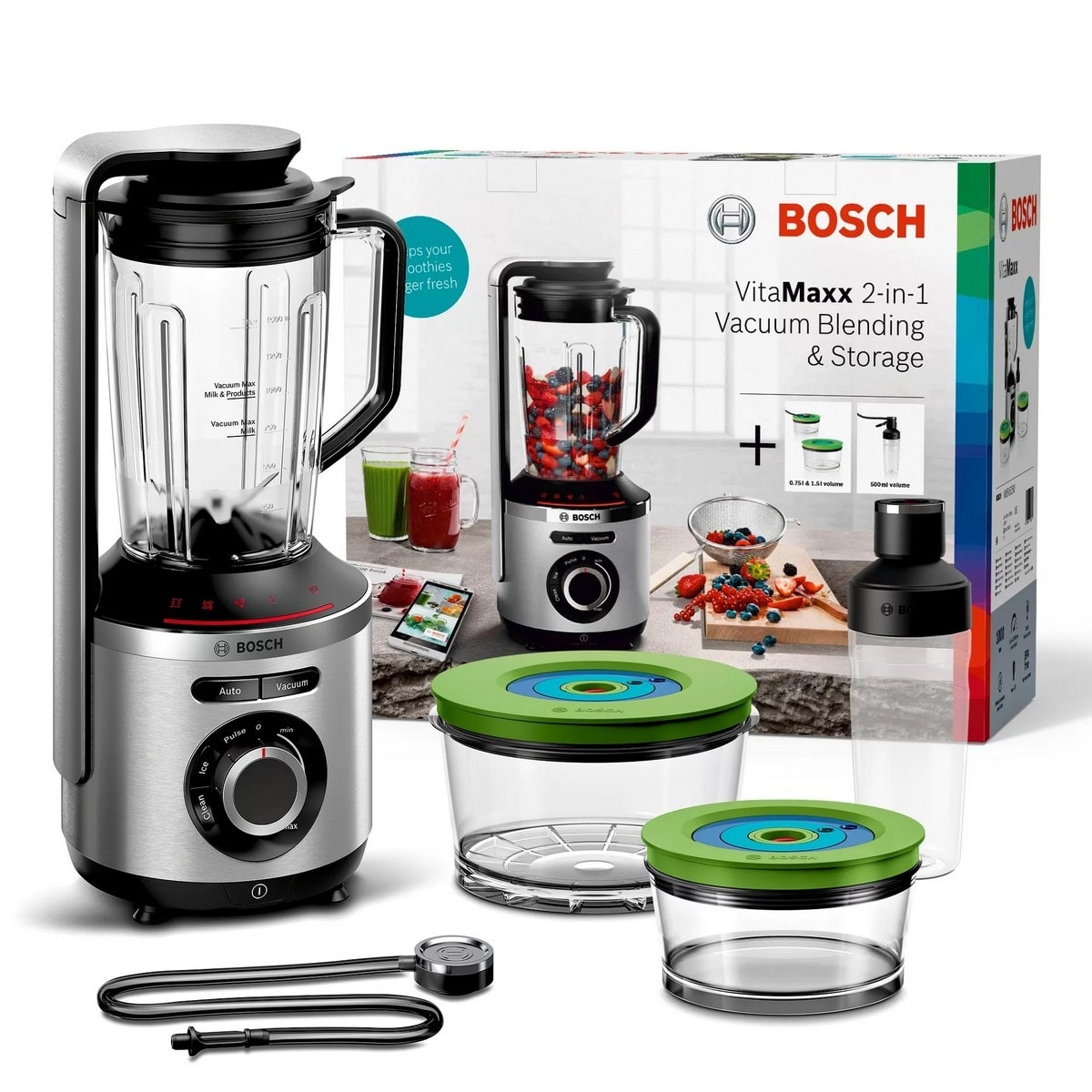 Liquidificador a Vácuo Bosch Serie 8 MMBV625M VitaPower de 1000 W e de 1,5 Litros - Prateado Prateado-6