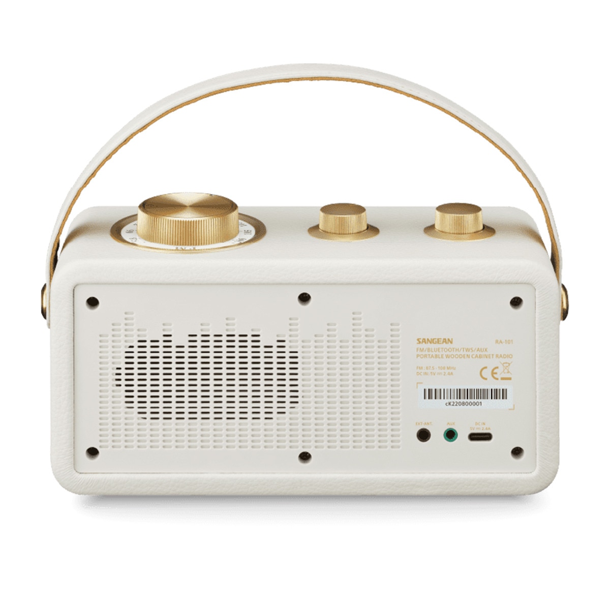 Radio portátil Sangean SRA101IG FM, Bluetooth Marfil-3