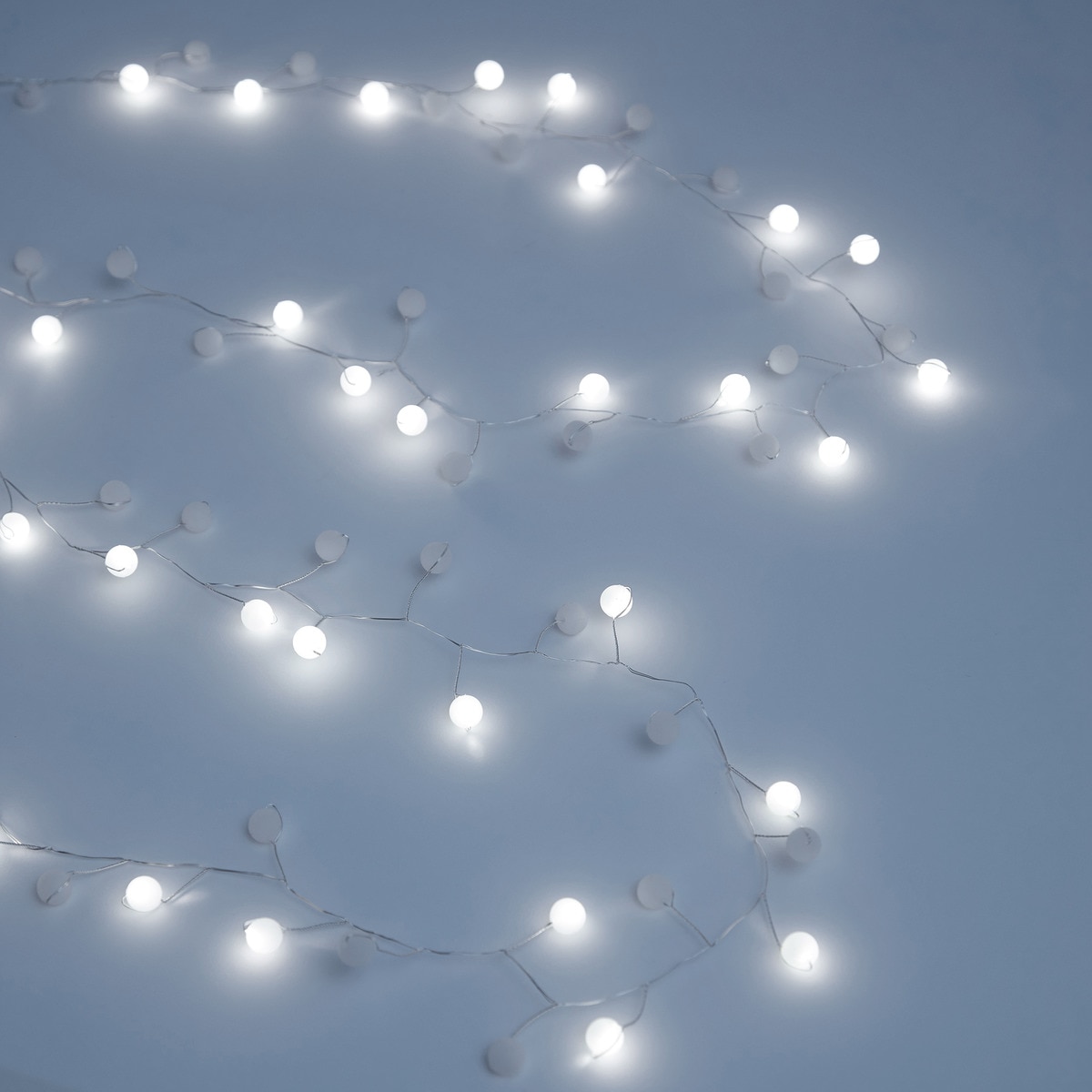 Grinalda de Bolas com 80 Luzes LED Branco-3