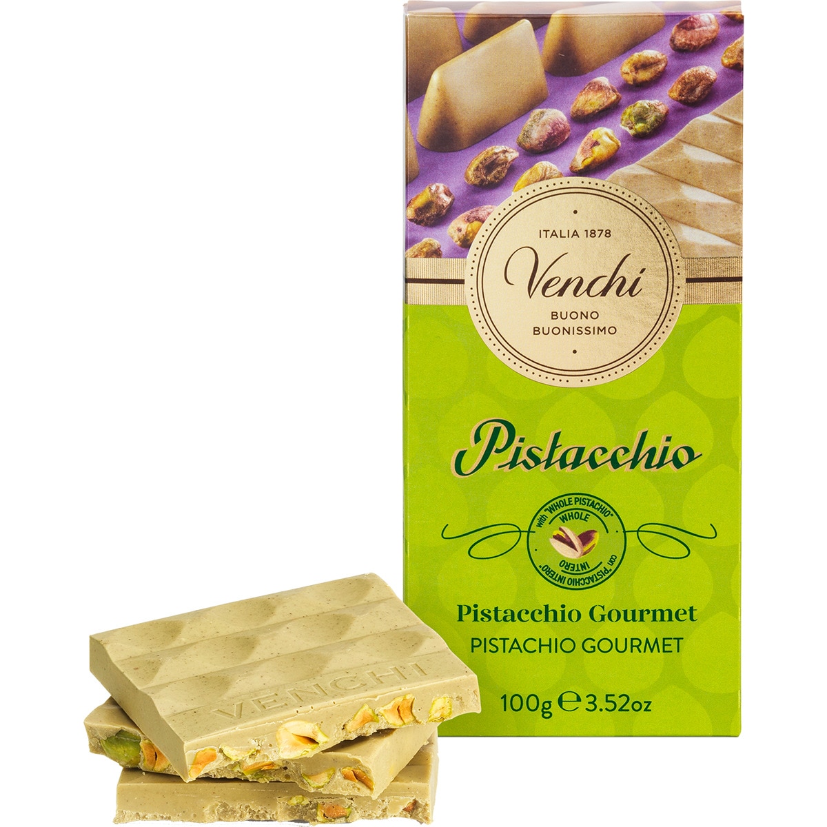 Chocolate Branco com Pistacho tablete 100 g