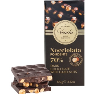 Chocolate Preto 70% com Avelãs tablete 100 g - Venchi