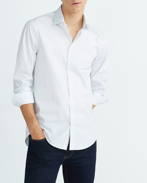 Imagen 0 de Camisa de hombre custom con estampado en verde y celeste