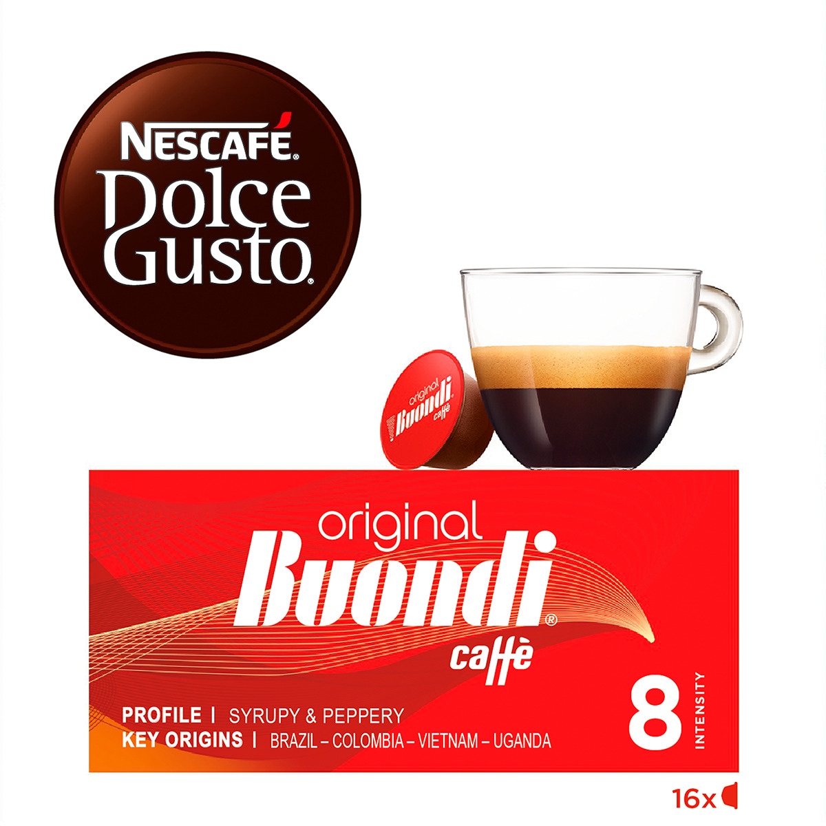 Café Buondi Intensidade 8 embalagem 16 cápsulas