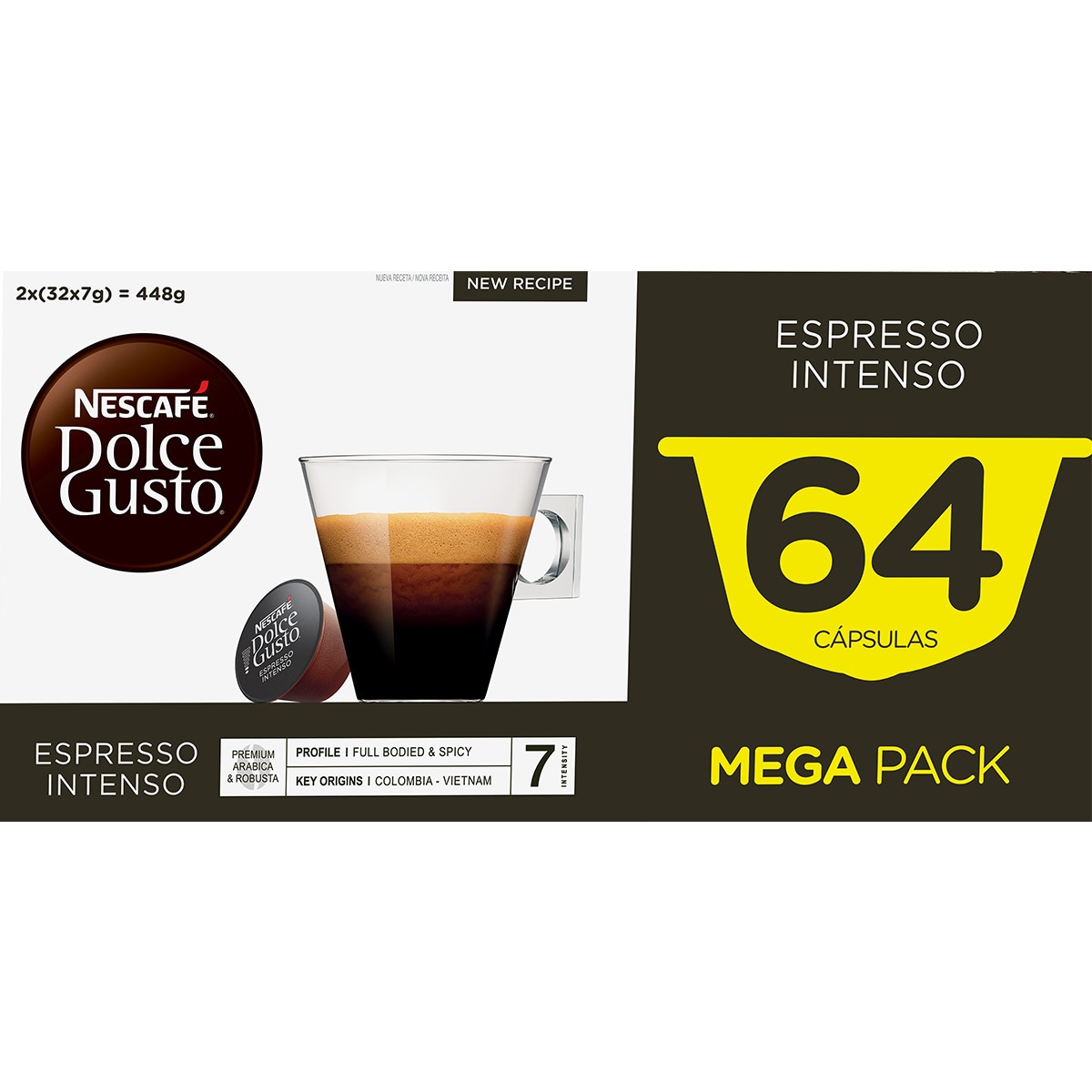 Café Espresso Intenso Intensidade 7 Mega Pack embalagem 64 cápsulas