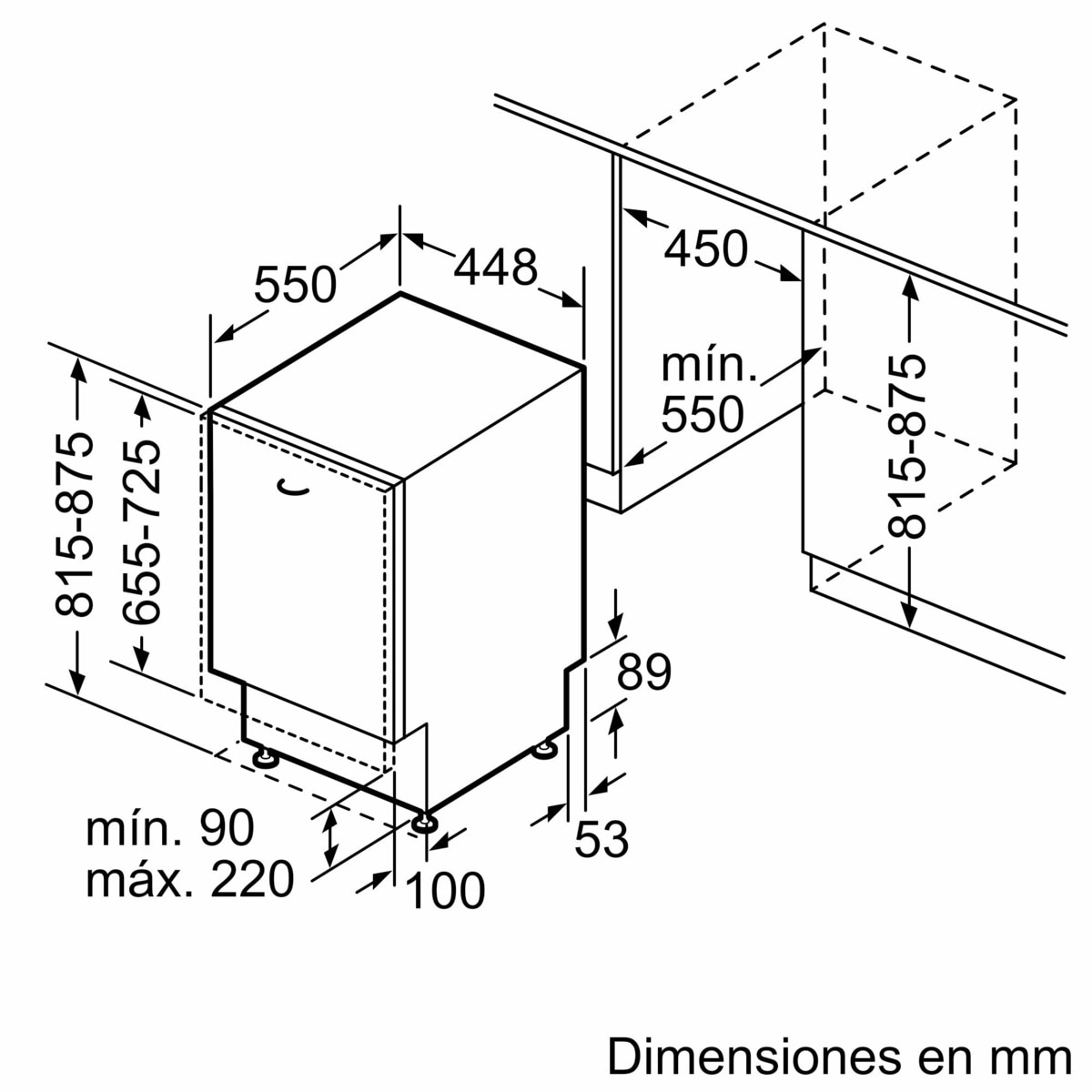 Máquina de Lavar Loiça Encastrável Bosch Serie 2 SPV2HKX42E de 10 Conjuntos e de 45 cm - Painel Preto 2