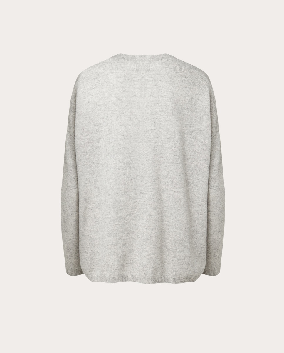 Camisola de Malha de Caxemira Cinzento-2