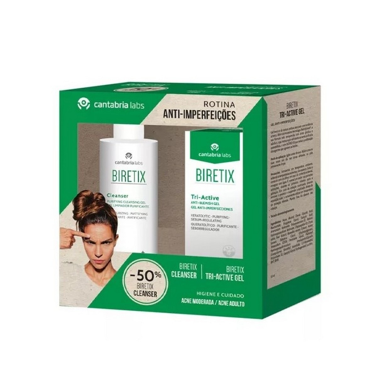 Imagem 0 de Coffret Biretix TriActive Gel 50 ml + Gel Limpeza Purificante 200 ml