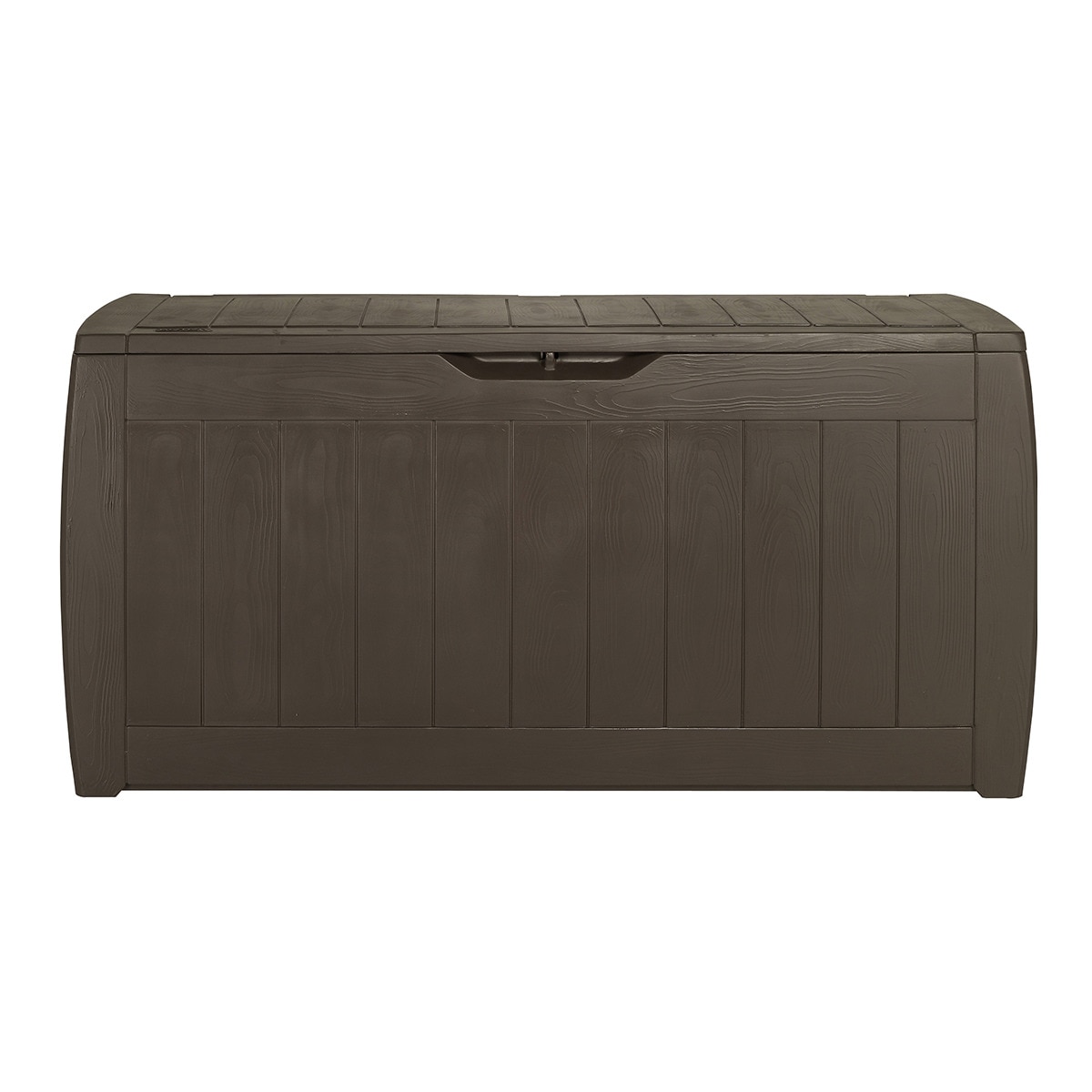 Arcón de jardín resina, 270 litros, 118 x 17 x 45 cm Marrón-2