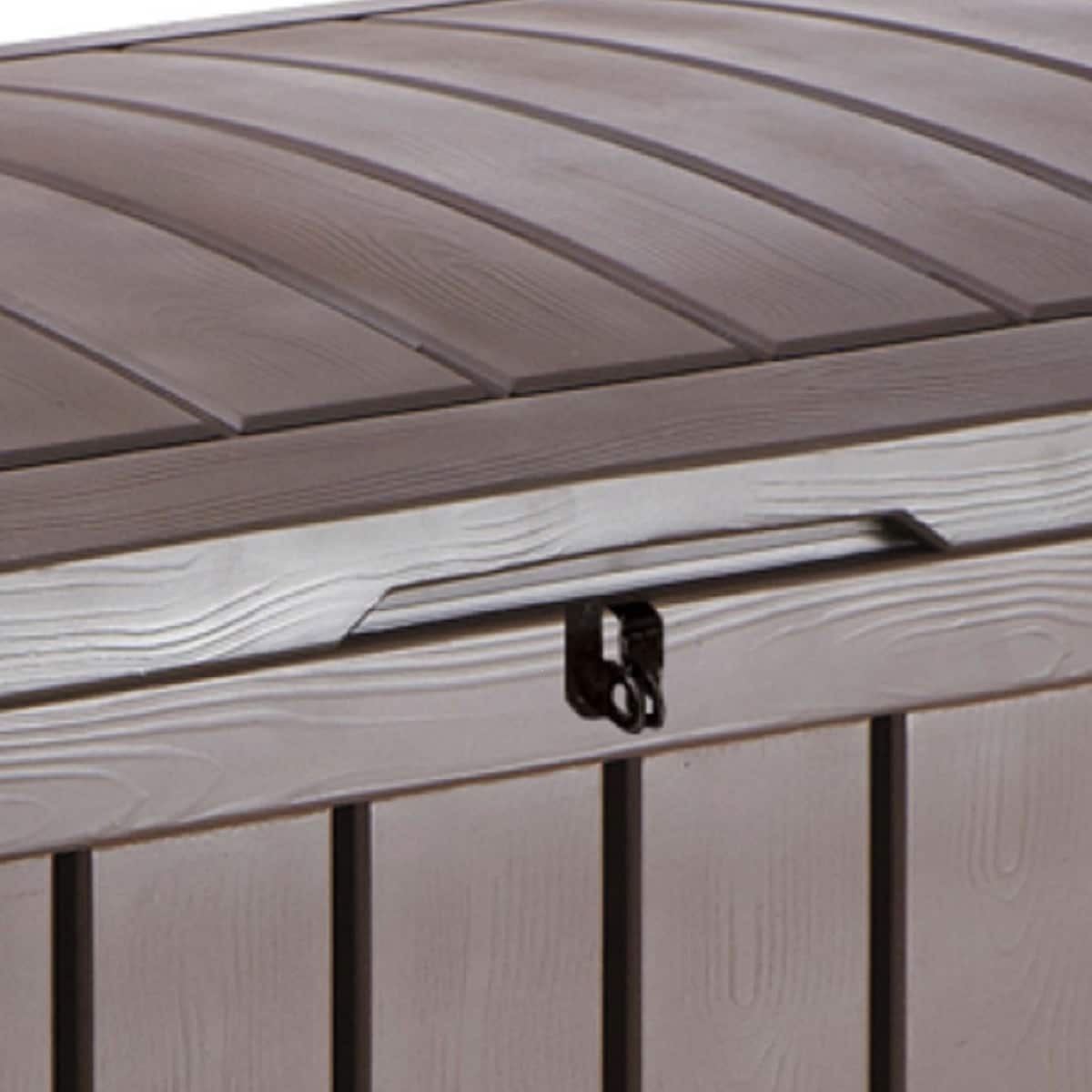 Arcón de jardíon resina, 390 litros, 122 x 54 x 58 cm Marrón-3