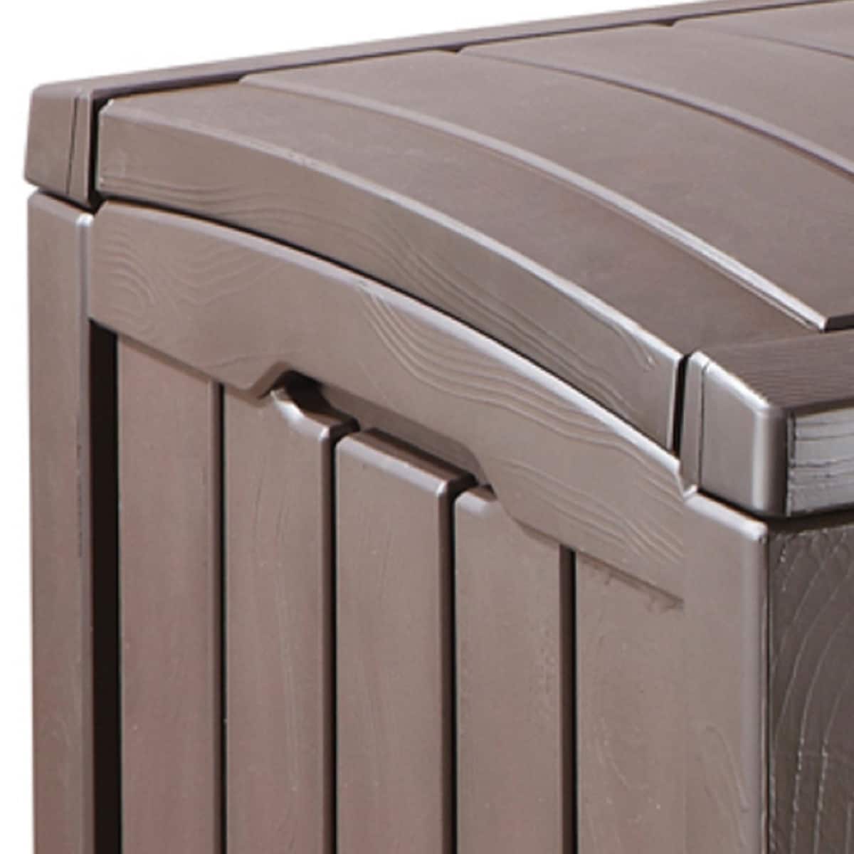 Arcón de jardíon resina, 390 litros, 122 x 54 x 58 cm Marrón-4
