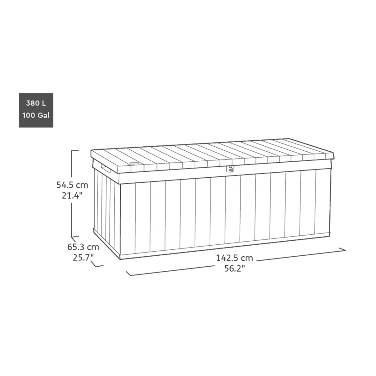 Arcón de resina Darwin 100 380 l Marrón-10
