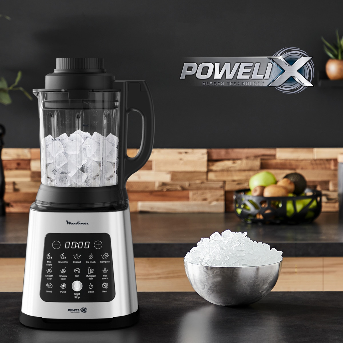 Batidora de Vaso Moulinex PerfectMix Cook LM835D, Cuchillas Powelix Negro-9