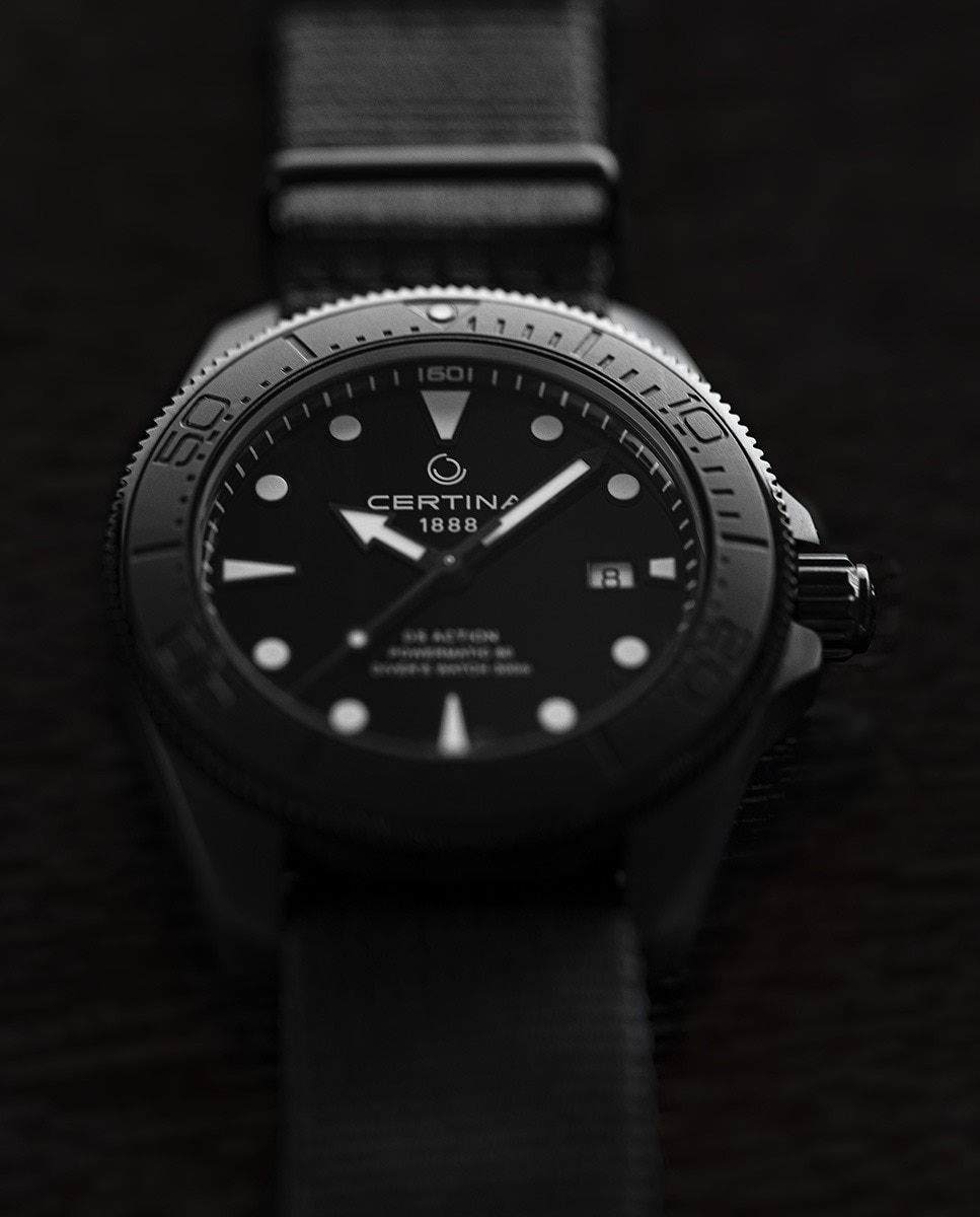 Reloj de hombre DS Action Diver C0326073805100 automático de nailon reclado negro Negro-8