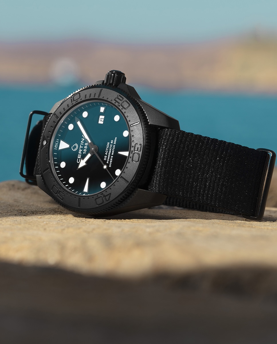 Reloj de hombre DS Action Diver C0326073805100 automático de nailon reclado negro Negro-7