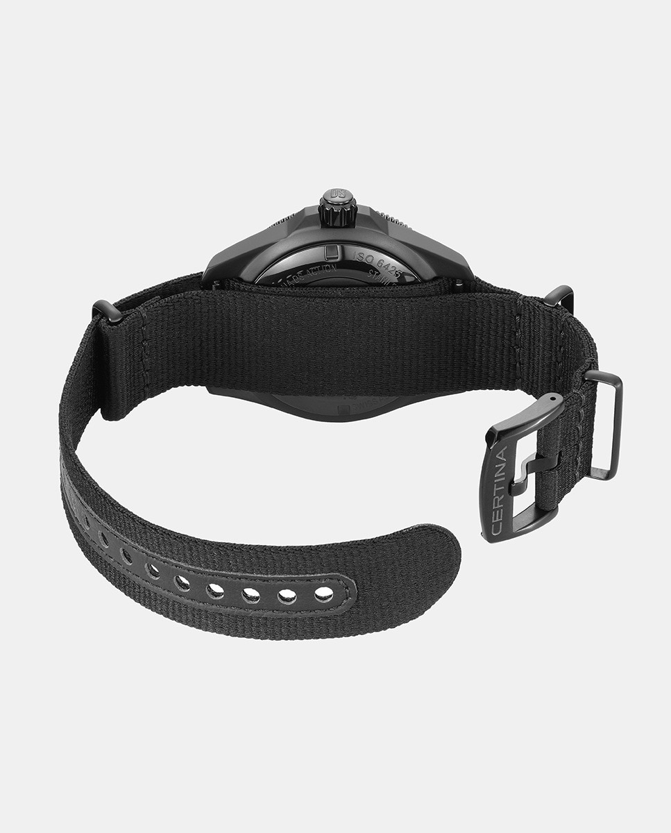 Reloj de hombre DS Action Diver C0326073805100 automático de nailon reclado negro Negro-5