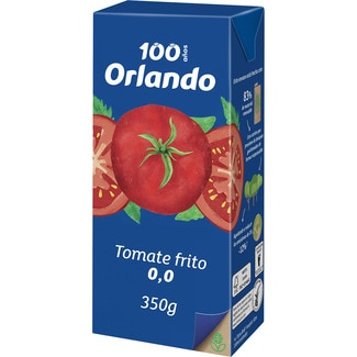 tomate frito 0,0 sin sal ni azúcares añadidos sin gluten envase 350 g neto escurrido - Orlando