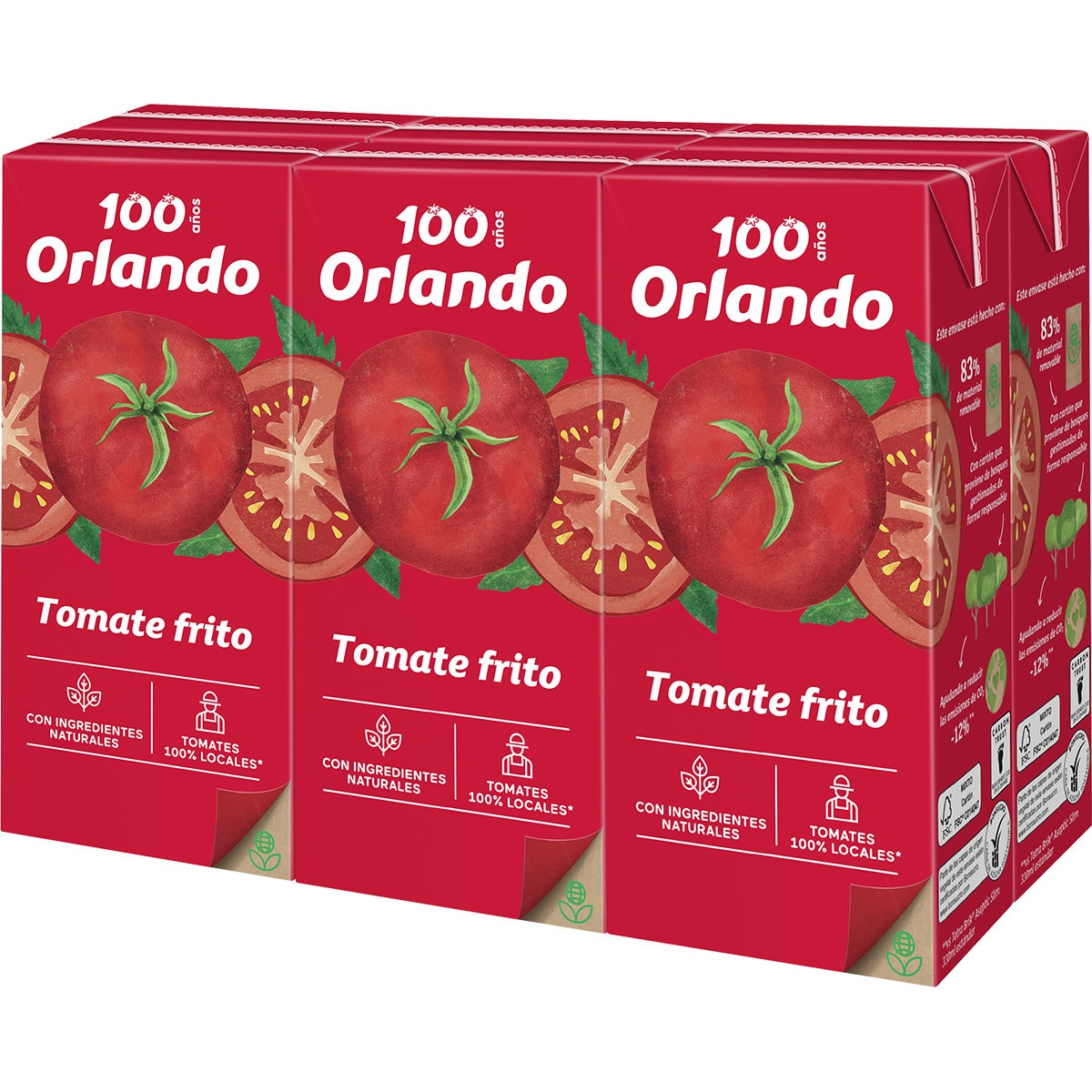 tomate frito sin gluten pack 6 envase 350 g