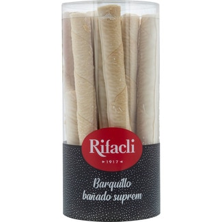barquillo bañado de cacao blanco Suprem envase 280 g - Rifacli