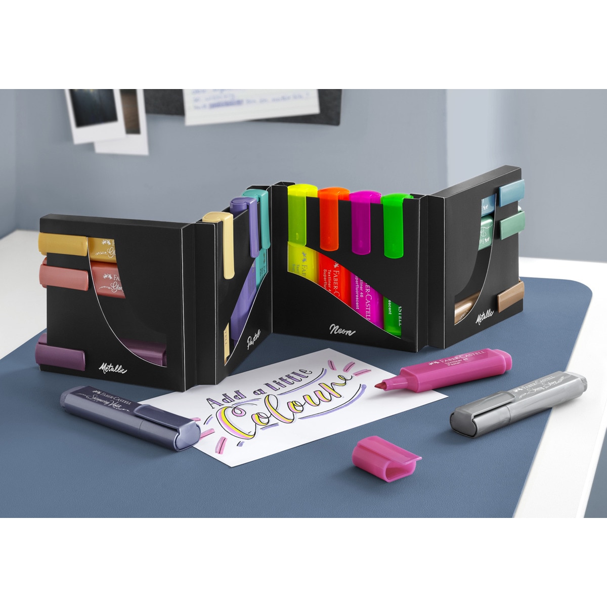 Juego de escritorio 16 con Textliners 46 de todos los colores: metalizados, neones y pasteles Multicolor-3