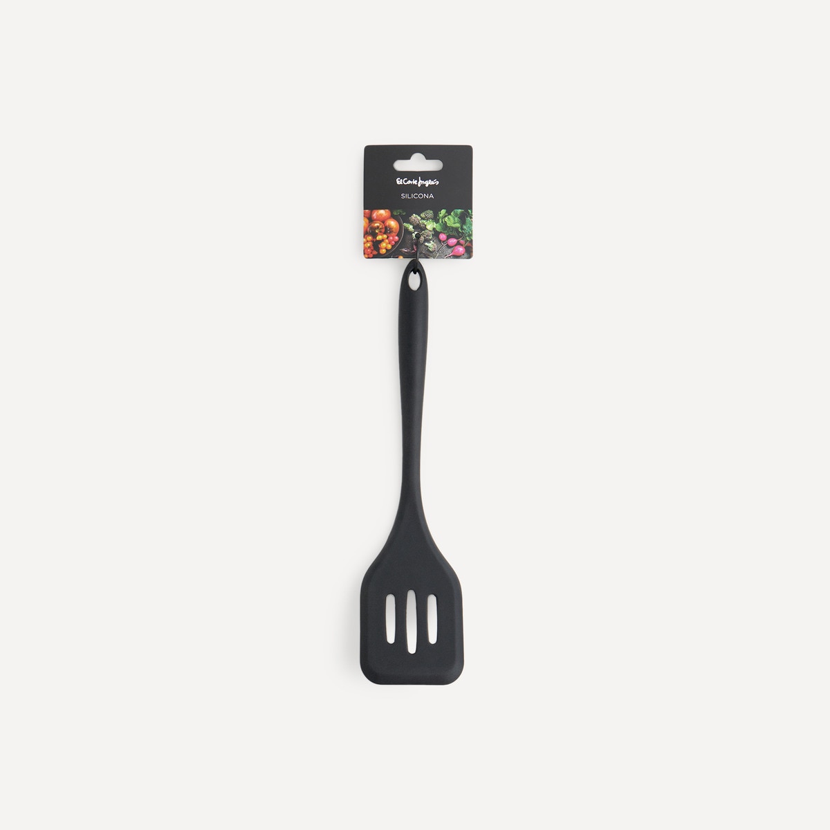 Espátula ranhurada de silicone El Corte Inglés Preto-3