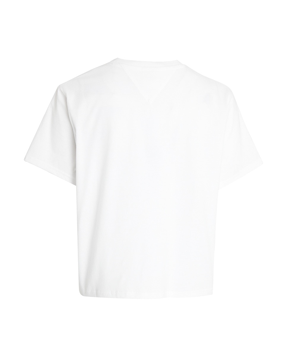 T-shirt Boxy Fit com Manga Curta Branco-5
