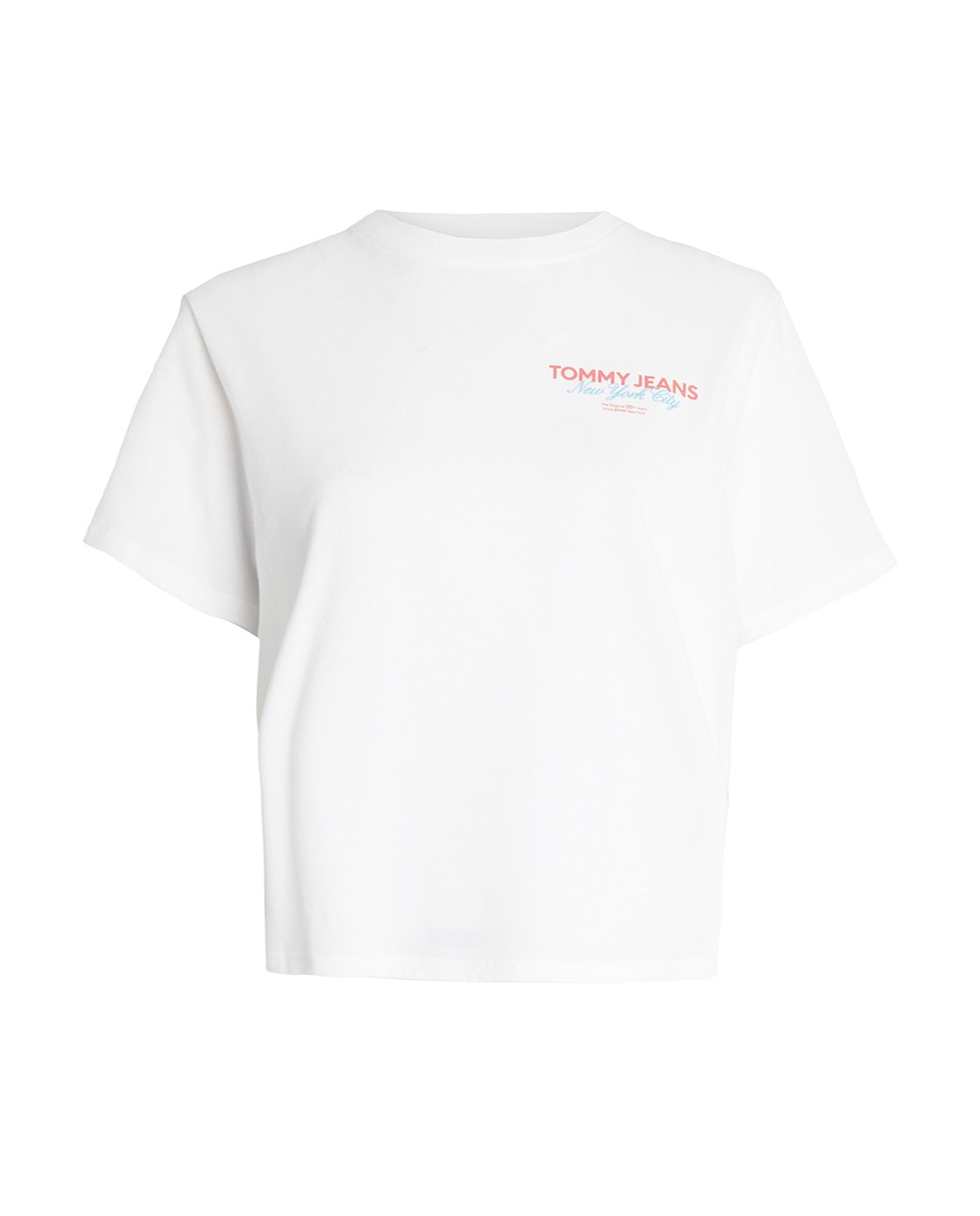 T-shirt Boxy Fit com Manga Curta Branco-4