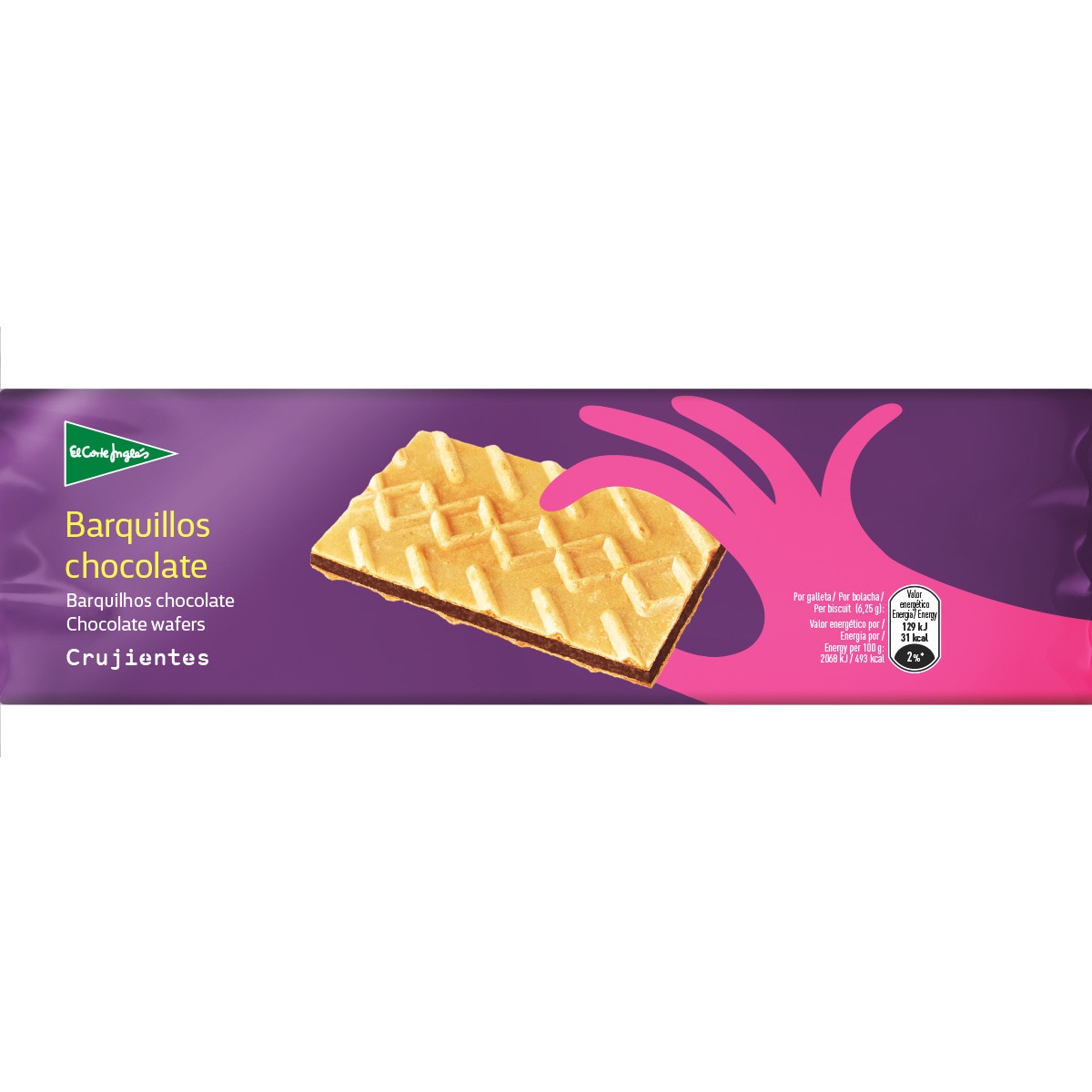 galletas de barquillo rellenas de chocolate paquete 150 g