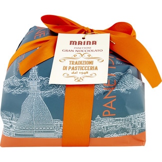 panettone clásico recubierto con glaseado de avellanas estuche 1 kg - Maina