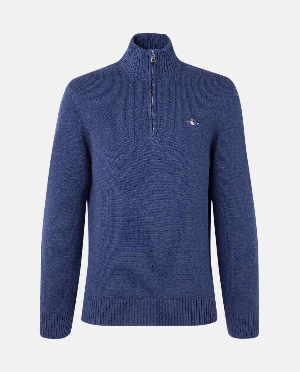 Pull en maille à col zippé