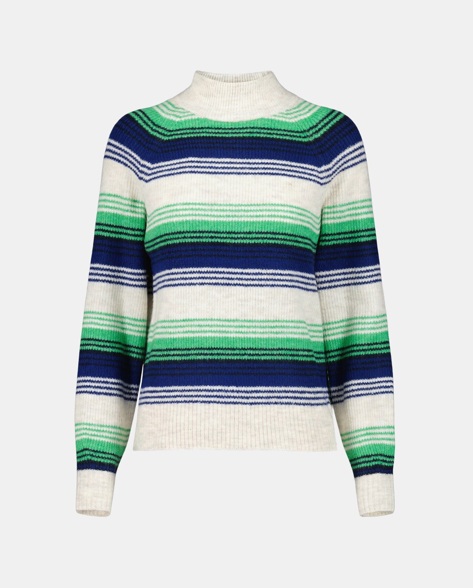 Pull multirayures à col rond
