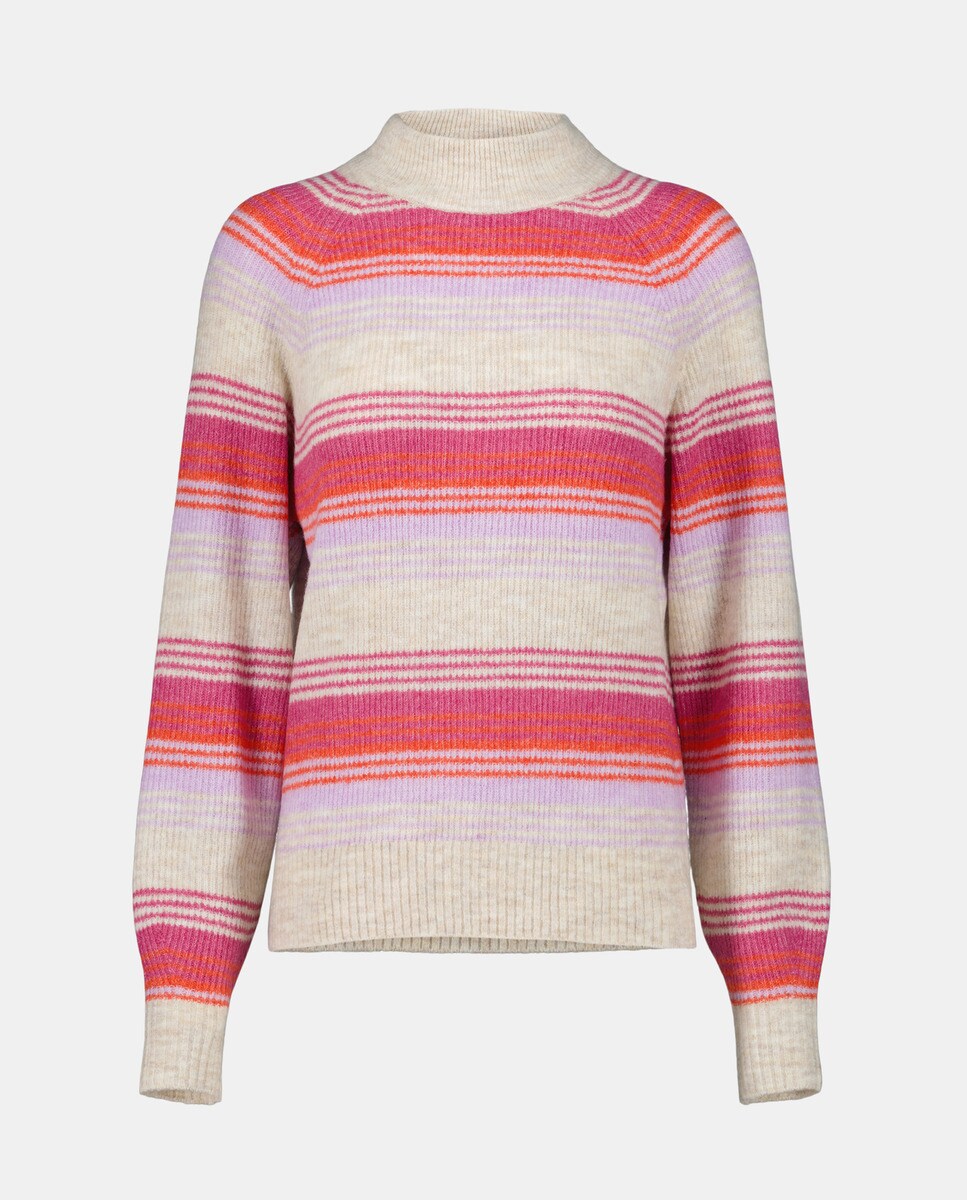 Pull multirayures à col rond