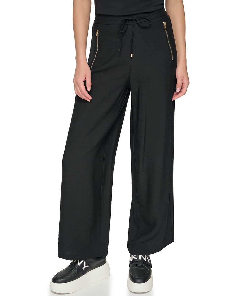 Calças Casual Regular Lisas Preto-2