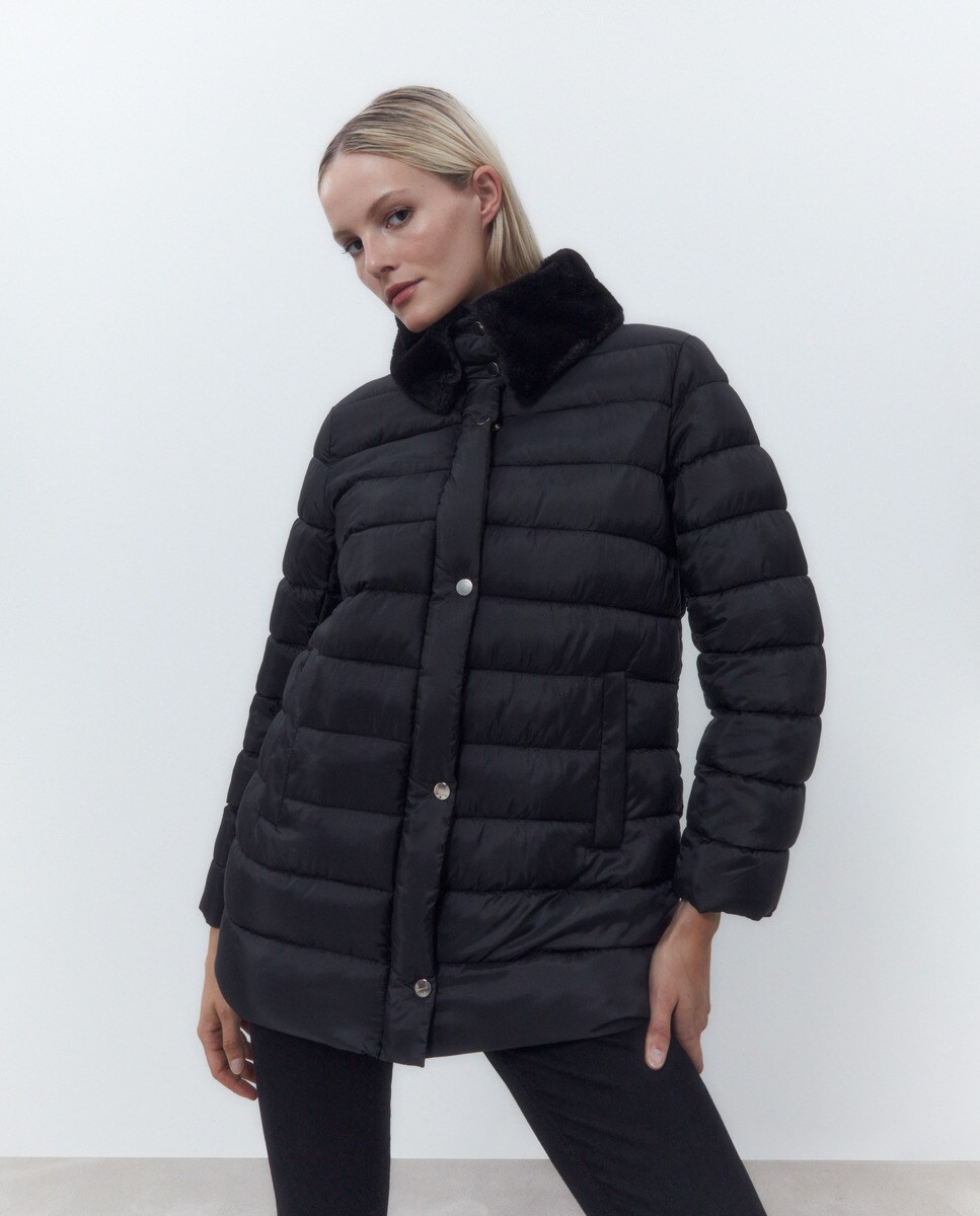 Doudoune courte avec col