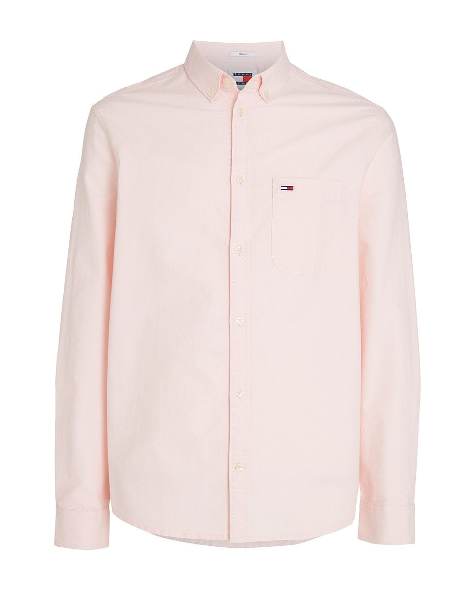 Camisa Regular com Manga Comprida Salmão-5