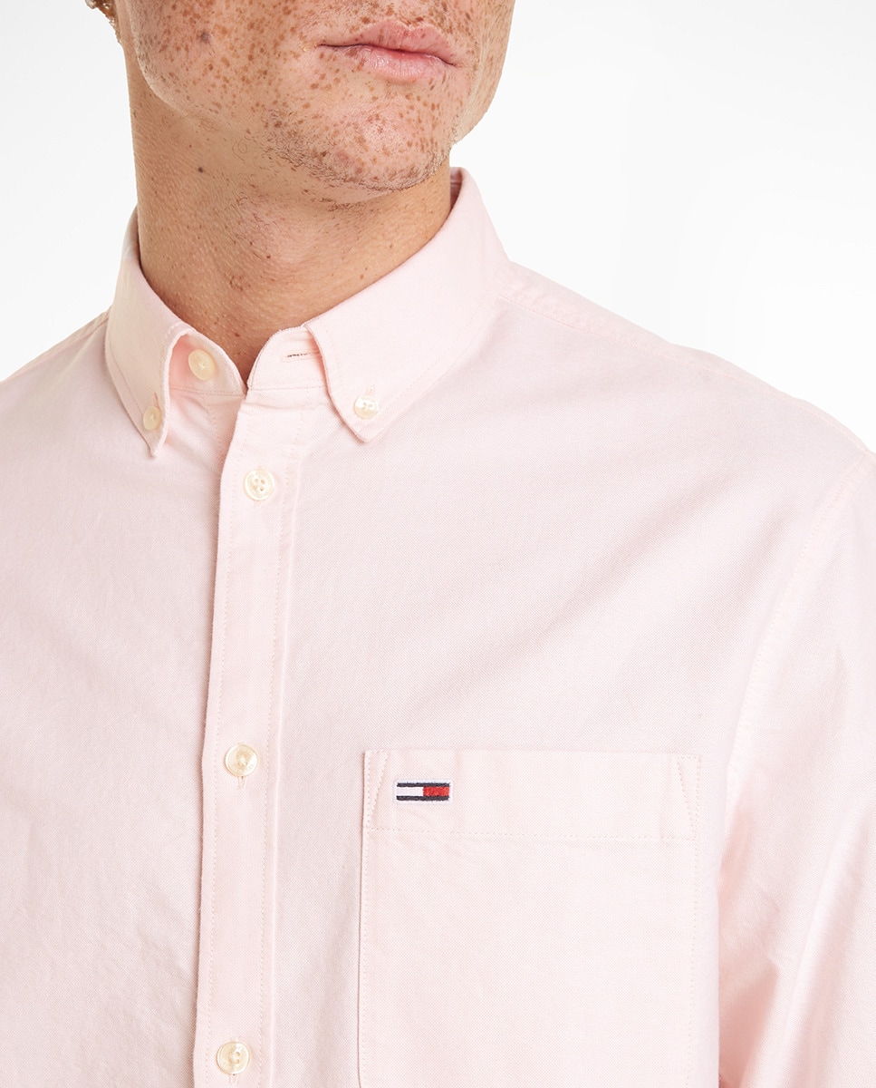 Camisa Regular com Manga Comprida Salmão-3